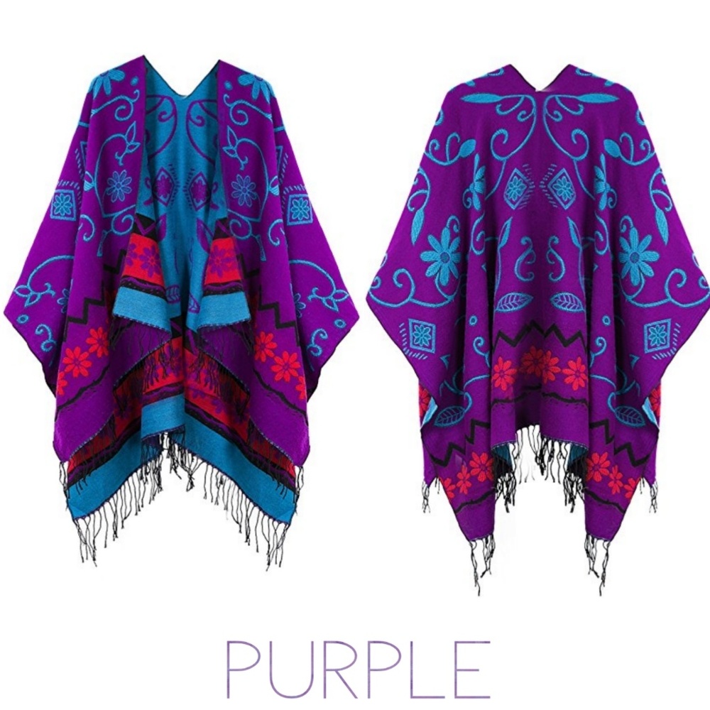 🏜️ reversible ruana / sarape / poncho / wrap